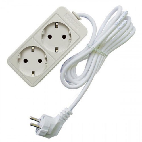 Удлинитель с заземлением Союз 2-м 5,0м 16А 3500Вт белый  картинка 